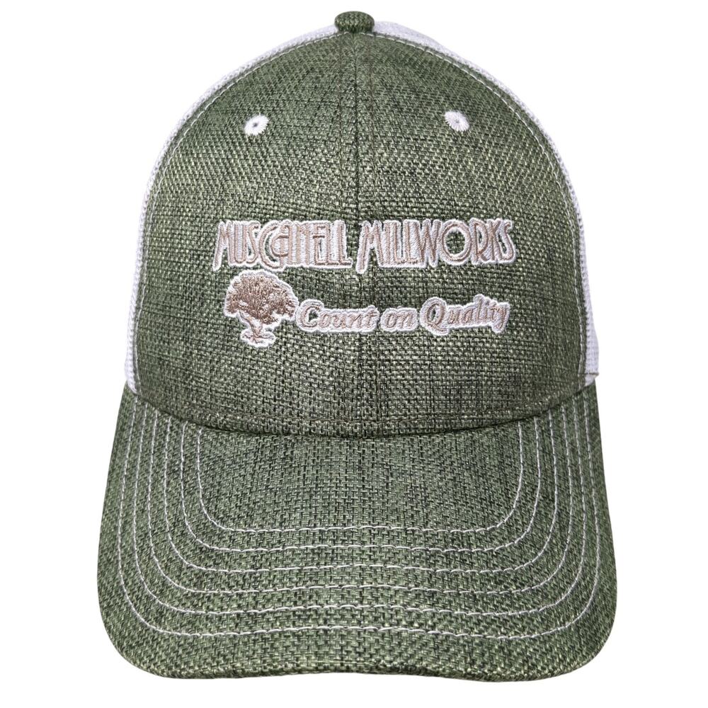 Muscanell Millworks Snapback Trucker Hat Green One Size Mesh Back Cap America